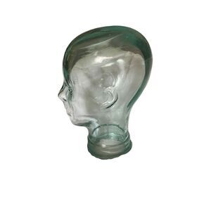 Vintage art, glass, head sculpture, display hat, wig, sunglass holder ￼